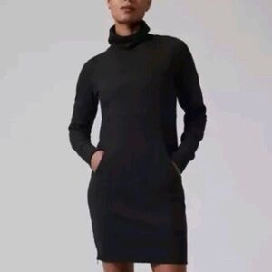 Athleta Black Long Sleeve Dress ( fleece )
